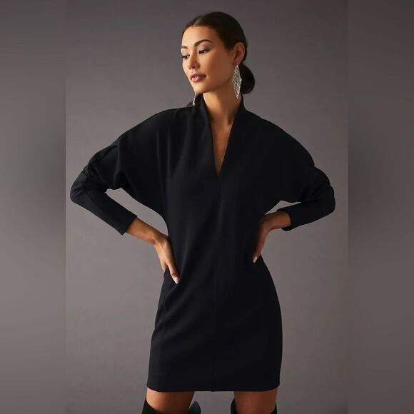 Anthropologie Daily Practice Long Sleeve V-Neck Mini Jumper Dress NWT - Picture 3 of 8